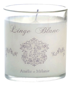 Amelie et Melanie Ароматическая свеча Белый лен Linge Blanc Candle 140г