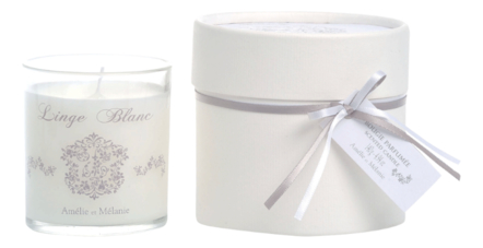 Amelie et Melanie Ароматическая свеча Белый лен Linge Blanc Candle 140г