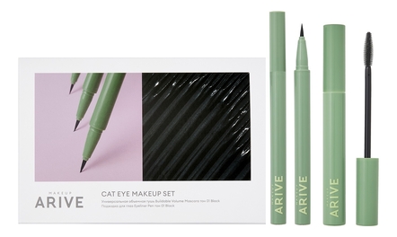 Arive Makeup Набор для макияжа Cat Eye Makeup Set (тушь для ресниц Buildable Volume Mascara 9мл + подводка для глаз Eyeliner Pen 0,55г)