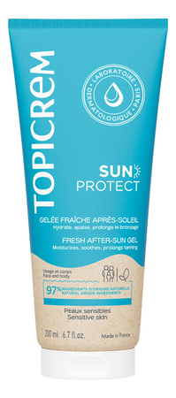 TOPICREM Освежающий гель после загара для лица и тела Sun Protect Gelee Fraiche Apres-Soleil 200мл