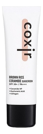 Coxir Солнцезащитный крем для лица с керамидами Brown Rice Ceramide Sunscreen SPF50+ PA+++ 50мл