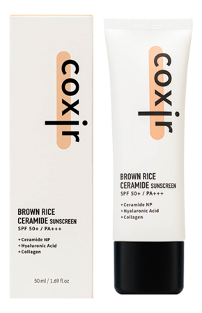 Coxir Солнцезащитный крем для лица с керамидами Brown Rice Ceramide Sunscreen SPF50+ PA+++ 50мл