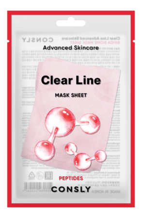 Consly Тканевая маска для лица с пептидами Clear Line Advanced Skincare Peptides Mask Sheet 25мл