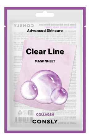 Consly Тканевая маска для лица с коллагеном Clear Line Advanced Skincare Collagen Mask Sheet 25мл