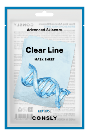 Consly Тканевая маска для лица с ретинолом Clear Line Advanced Skincare Retinol Mask Sheet 25мл