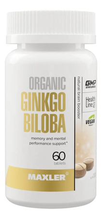 Maxler Биологически активная добавка к пище Organic Ginkgo Biloba 60 таблеток