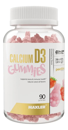 Maxler Биологически активная добавка к пище Calcium D3 Gummies 90шт (клубника)