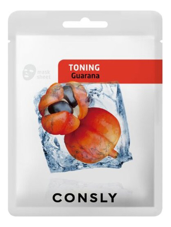 Consly Тонизирующая тканевая маска для лица с экстрактом гуараны Guarana Toning Mask Sheet 20мл