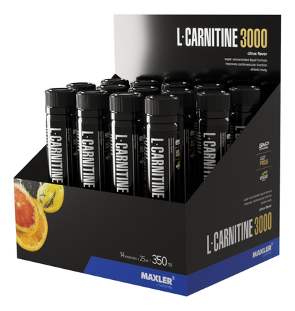 Maxler Биологически активная добавка к пище L-Carnitine 3000 14*25мл