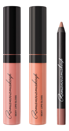 Romanovamakeup Набор для макияжа губ (карандаш Sexy Contour Lip Liner Ice Kiss Mini + блеск Sexy Lips Gloss Fabulous 8,5мл + блеск Sexy Lips Gloss Flirty 8,5мл)