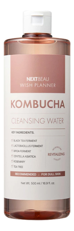 Nextbeau Мицеллярная вода для лица Wish Planner Kombucha Biome Cleansing Water 500мл