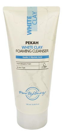 PEKAH Пенка для умывания с пантенолом White Clay Foaming Cleanser 180мл