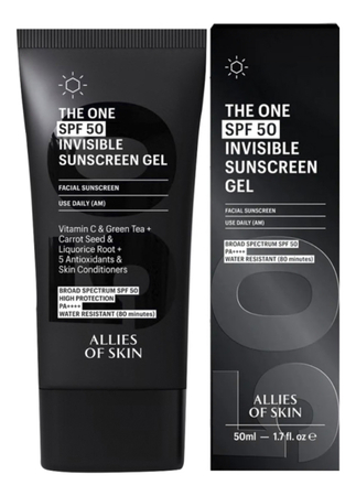 Allies of Skin Невидимый солнцезащитный гель для лица The One Invisible Sunscreen Gel SPF50 PA++++