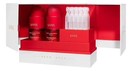 KANS Набор для лица Нежность с пептидами коллагена Peptide Tender Firming Luxe Set (тонер 2*130мл + тонер 15*1,5мл)