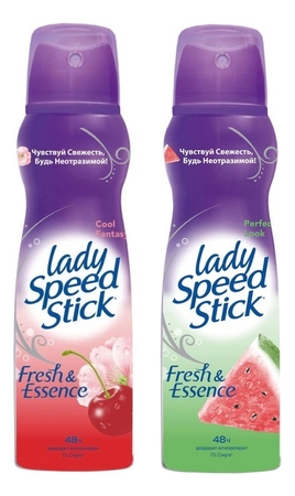 Lady Speed Stick Дезодорант-спрей Fresh & Essence 2*150мл Цветок вишни + Арбуз