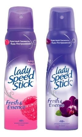 Lady Speed Stick Дезодорант-спрей Fresh & Essence 2*150мл Малина + Черная орхидея