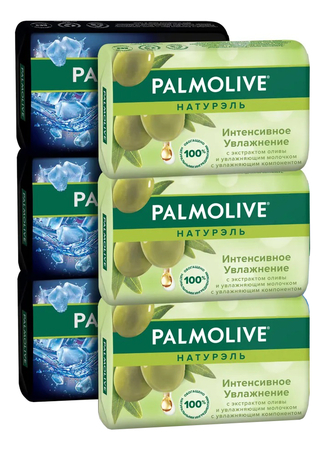 Palmolive Набор для тела 6*90г (мыло Интенсивное увлажнение Олива + мыло Освежающее Северный океан)