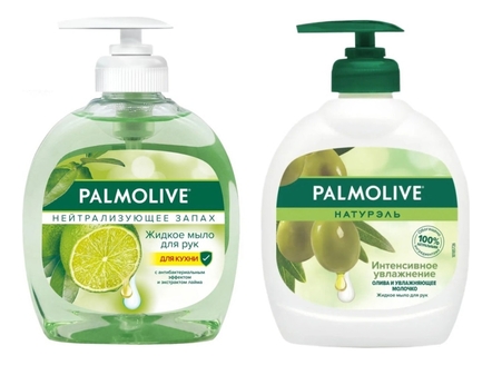 Palmolive Набор для рук 2*300мл (жидкое мыло Нейтрализующее запах + жидкое мыло Интенсивное увлажнение Олива и молочко)