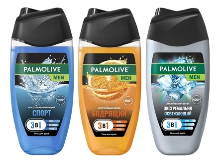 Palmolive Набор для тела Men 3*250мл (гель д/душа Спорт + гель д/душа Цитрусовый заряд + гель д/душа Арктический ветер) 