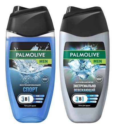 Palmolive Набор для тела Men 2*250мл (гель д/душа Спорт 3 в 1 + гель д/душа Арктический ветер 3 в 1) 