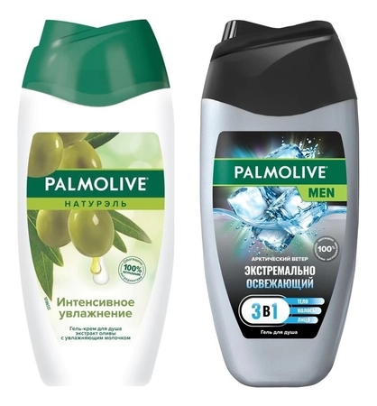 Palmolive Набор для тела 2*250мл (гель д/душа Интенсивное увлажнение Олива + гель д/душа Арктический ветер 3 в 1) 