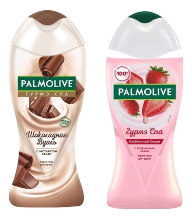 Palmolive Набор для тела 2*250мл (гель д/душа Шоколадная вуаль + гель д/душа Клубничный смузи) 