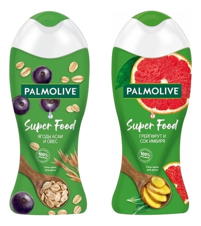 Palmolive Набор для тела 2*250мл (гель д/душа Ягоды асаи и овес + гель д/душа Грейпфрут и сок имбиря) 