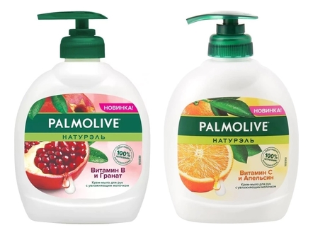 Palmolive Набор для рук 2*300мл (жидкое крем-мыло Витамин B и гранат + жидкое крем-мыло Витамин C и апельсин)