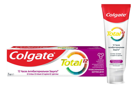 Colgate Зубная паста Антибактериальная защита Здоровье десен Total 12 75мл 