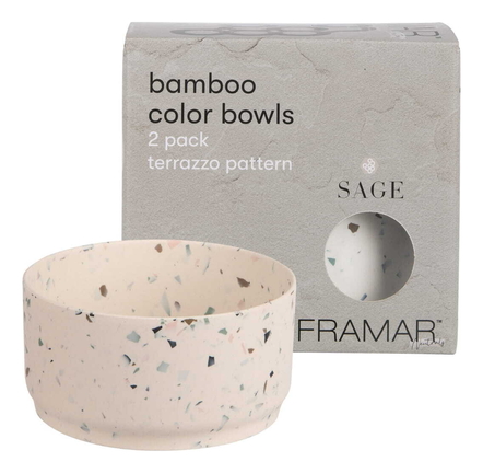 Framar Бамбуковые миски для окрашивания Terrazzo Pattern Neutrals Sage Bamboo 2шт