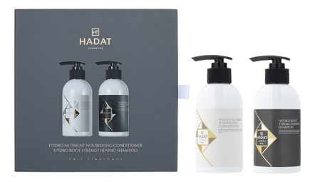 HADAT Cosmetics Набор для волос (шампунь Hydro Root Strengthening Shampoo 250мл + кондиционер Hydro Nutrient Nourishing Conditioner 250мл)