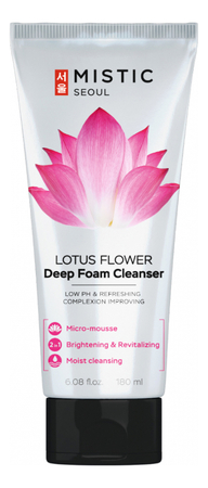 MISTIC Кремовая пенка для умывания с экстрактом цветков лотоса Lotus Flower Deep Foam Cleanser 180мл 