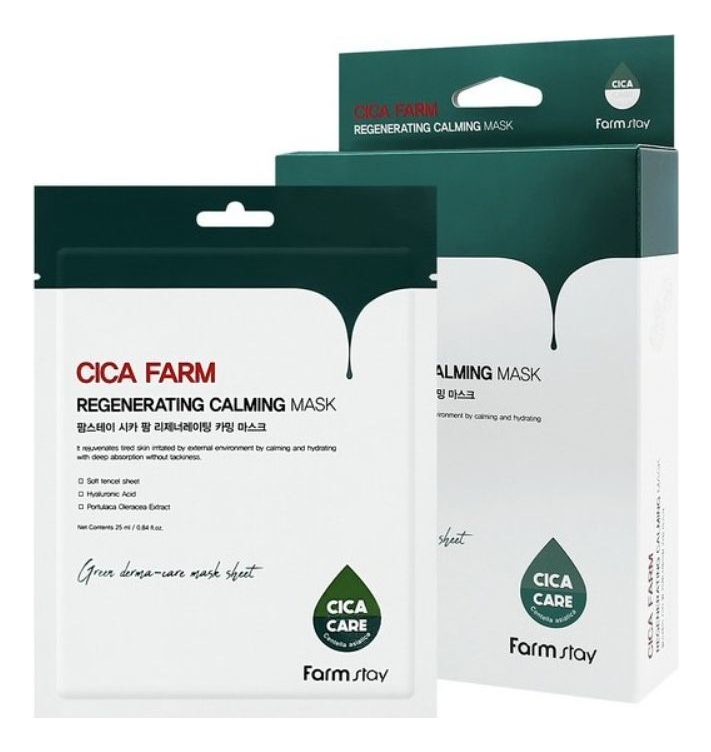 

Тканевая маска с экстрактом центеллы азиатской Cica Farm Regenerating Calming Mask 25мл: Маска 10шт, Тканевая маска с экстрактом центеллы азиатской Cica Farm Regenerating Calming Mask 25мл