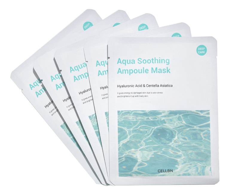 

Тканевая маска для лица с экстрактом центеллы и гиалуроновой кислотой Aqua Soothing Ampoule Mask 20мл: Маска 5шт, Тканевая маска для лица с экстрактом центеллы и гиалуроновой кислотой Aqua Soothing Ampoule Mask 20мл