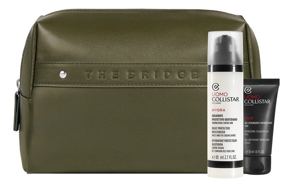 

Набор для лица Uomo (крем Idratante Protettivo Quotidiano 80мл + очищающий гель Gel Detergente Energizzante 30мл + косметичка)