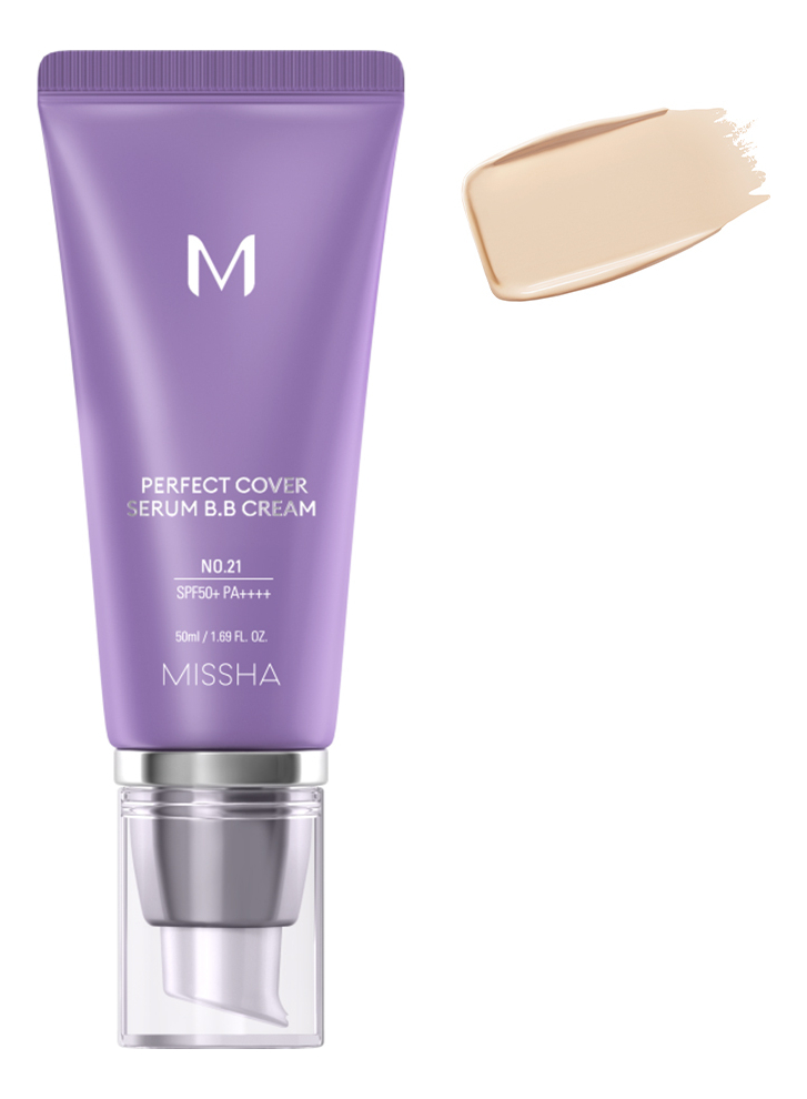 

Тональный крем для лица с антивозрастной сывороткой М Perfect Cover Serum BB Cream SPF50+ PA++++ 50мл: 21 Light Beige, Тональный крем для лица с антивозрастной сывороткой М Perfect Cover Serum BB Cream SPF50+ PA++++ 50мл