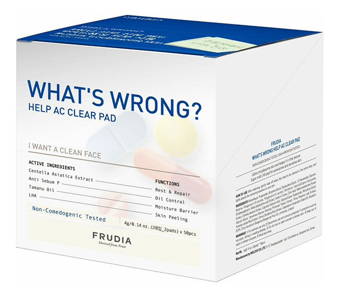 Очищающие пэды для проблемной кожи лица Whats Wrong Help Ac Clear Pad Пэды 50шт 3634₽