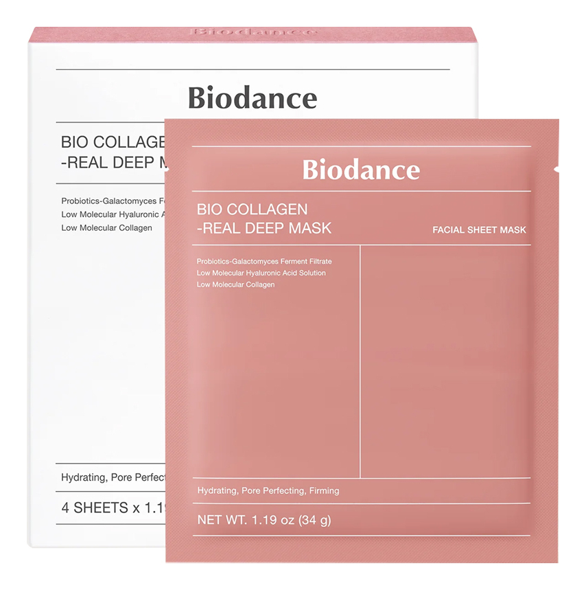 Глубокоувлажняющая гидрогелевая маска для лица с коллагеном Bio Collagen-Real Deep Mask 34г Маска 4шт 2484₽
