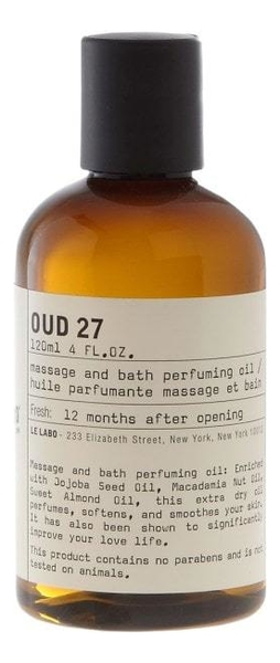 

Oud 27: масло для массажа и ванны 120мл, Oud 27