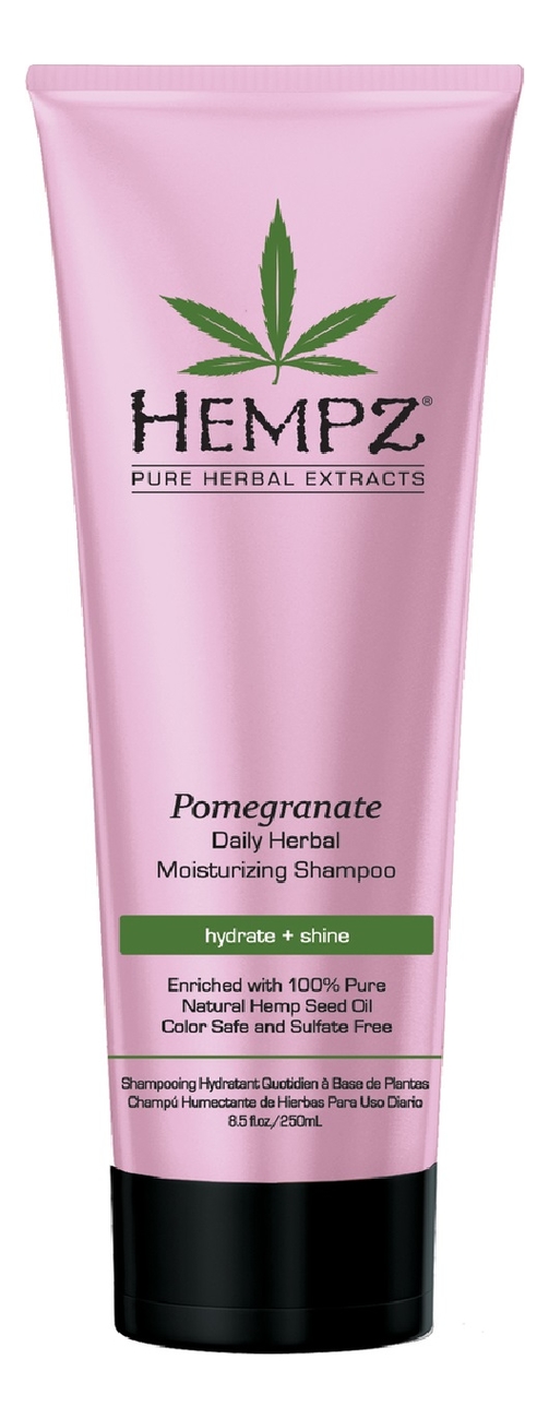 Увлажняющий и разглаживающий шампунь Daily Herbal Moisturizing Pomegranate Shampoo 265мл (гранат) hempz кондиционер daily herbal moisturizing pomegranate conditioner растительный увлажняющий и разглаживающий гранат 265 мл