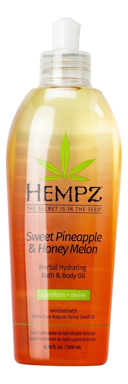 Увлажняющее масло для тела и ванны Sweet Pineapple & Honey Melon Herbal Hydrating Bath & Body Oil 200мл масло для ванны и тела hempz sweet pineapple