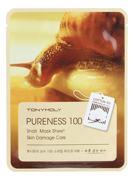 Тканевая маска для лица с экстрактом улиточного муцина Pureness 100 Snail Mask Sheet 21мл