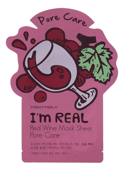 Тканевая маска для лица с экстрактом красного вина I'm Real Red Wine Mask Sheet 21мл