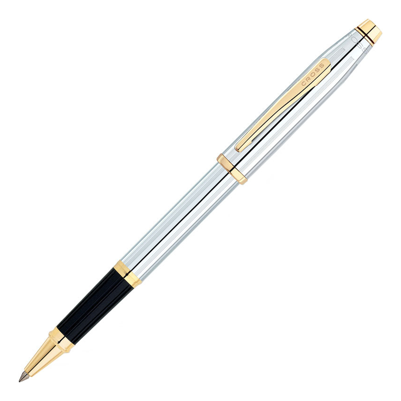 

Роллерная ручка Selectip Century II (серебристая с золотистой отделкой)
