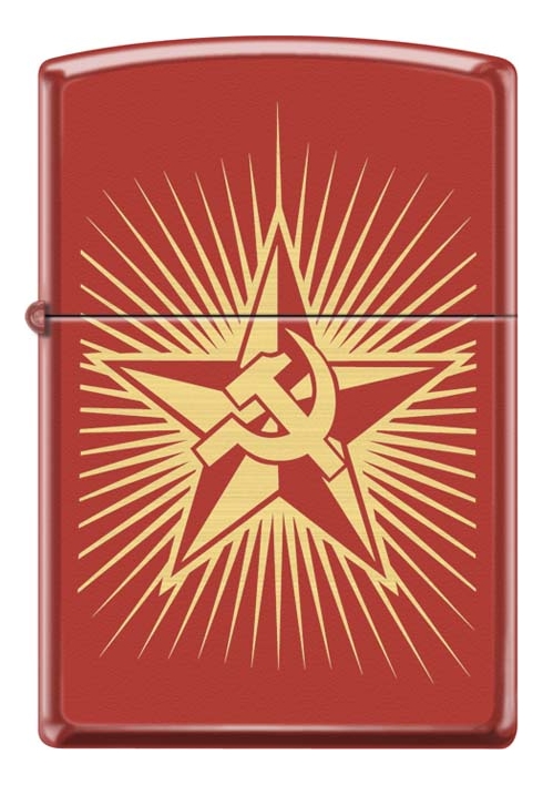 

Зажигалка бензиновая Серп Молот и Звезда (красная, матовая)