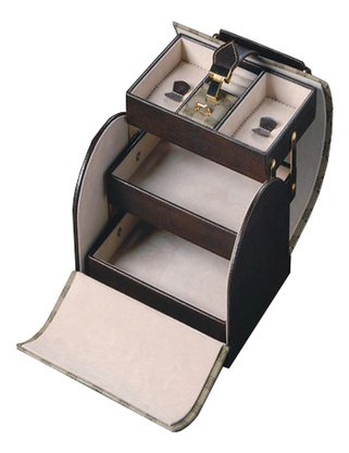 Шкатулка для украшений коричнево-бежевая 3 секции 3732₽