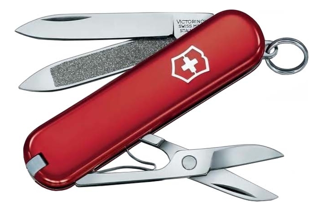 Нож-брелок Classic 58мм 7 функций (красный)