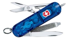 Victorinox Нож-брелок Signature Lite 58мм 7 функций (полупрозрачный синий)