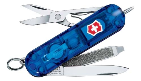 Нож-брелок Signature Lite 58мм 7 функций (полупрозрачный синий)