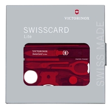 Victorinox Швейцарская карточка Swisscard Lite 13 функций (полупрозрачная красная)